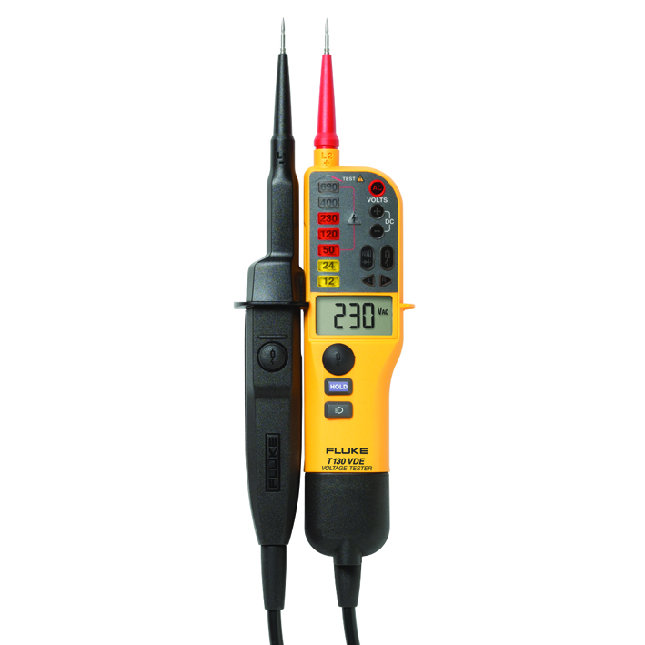 FLUKE T130 Spannungs- und Durchgangsprüfer mit LCD und zuschaltbarer Last (VDE-Version)