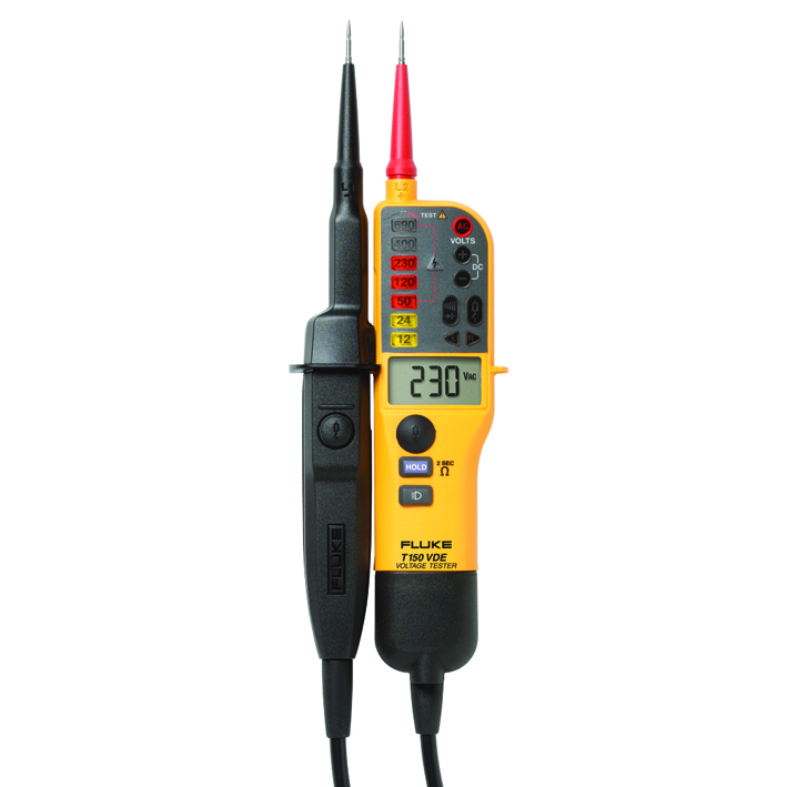 FLUKE T150 Spannungs- und Durchgangsprüfer mit LCD. Widerstandsmessung und zuschaltbarer Last (VDE-Version)